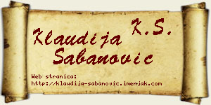 Klaudija Šabanović vizit kartica